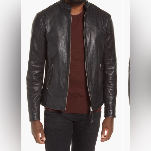 All saints men’s Cora leather jacket xl - Picture 1 of 8